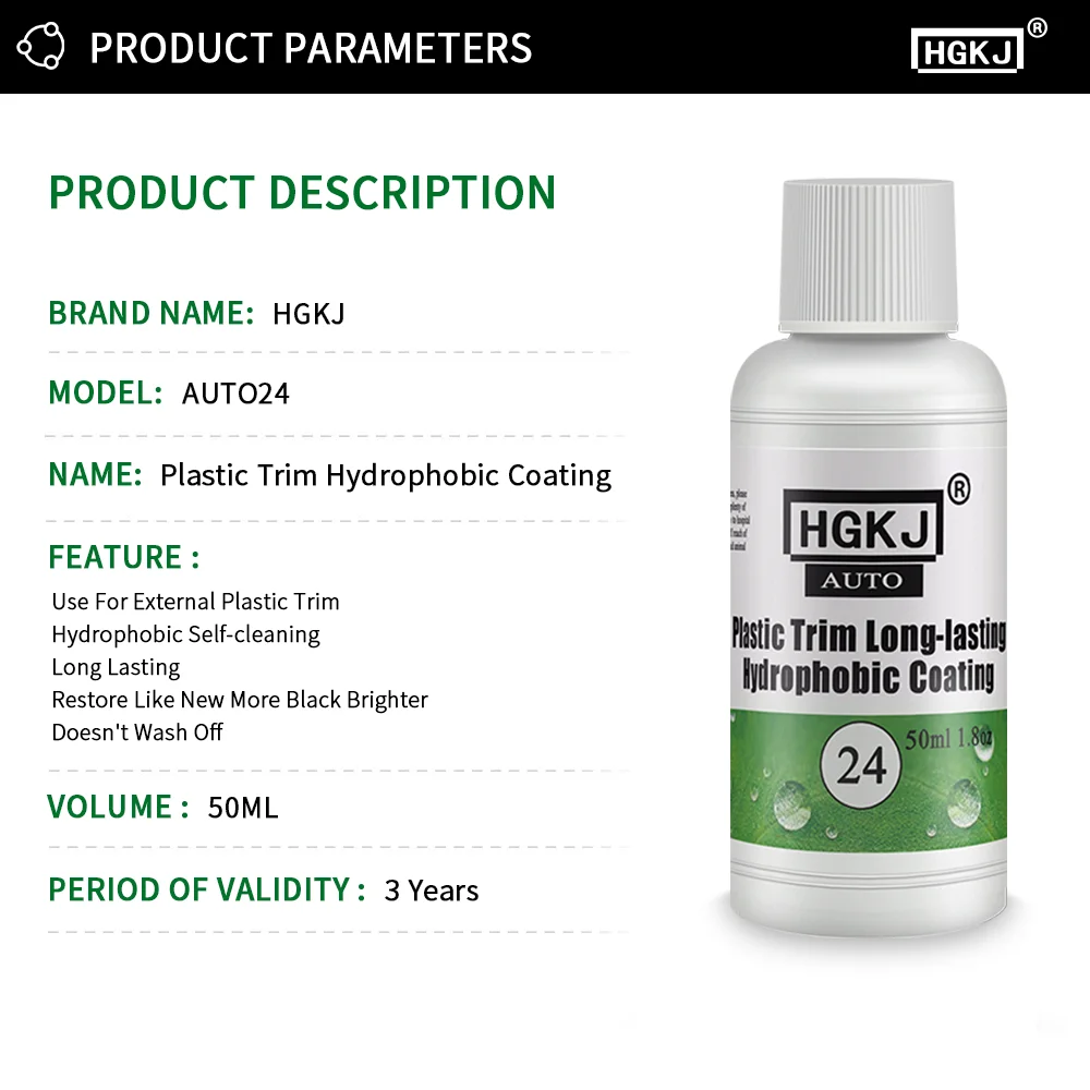 Plastic Restore Revitalizer Plastic Renovator Longlasting Coating For Car Rubbers Refurbish Clean Gloss Black Shine HGKJ 24 6
