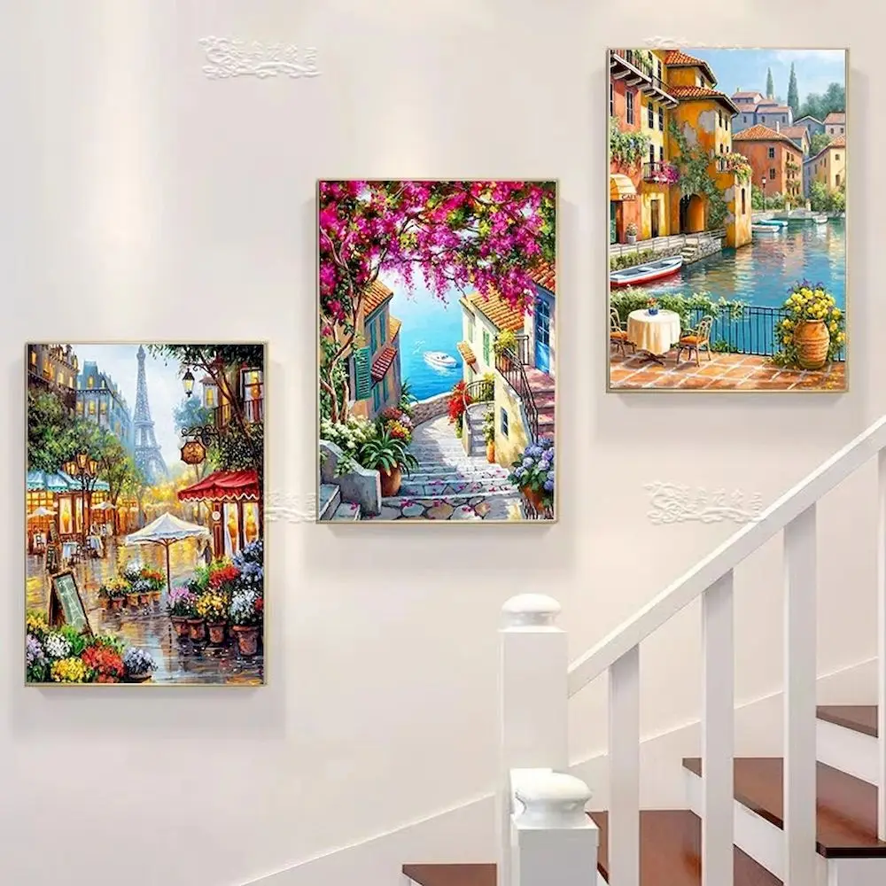 PhotoCustom City Painting By Numbers For Adults DIY Kits HandPainted On Canvas DIY Frame Oil Picture Drawing Coloring By Number 6 PhotoCustom City Painting By Numbers For Adults DIY Kits HandPainted On Canvas DIY Frame Oil Picture Drawing Coloring By Number 6
