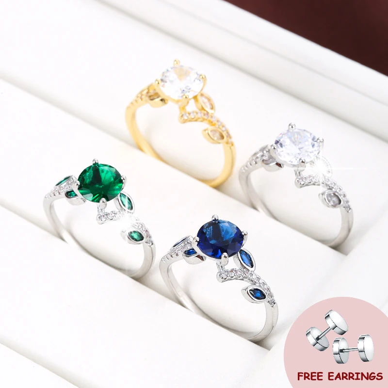 

Classic Finger Rings with Zircon Gemstone 925 Silver Jewelry Accessories for Women Wedding Engagement Party Gift Ring Wholesale