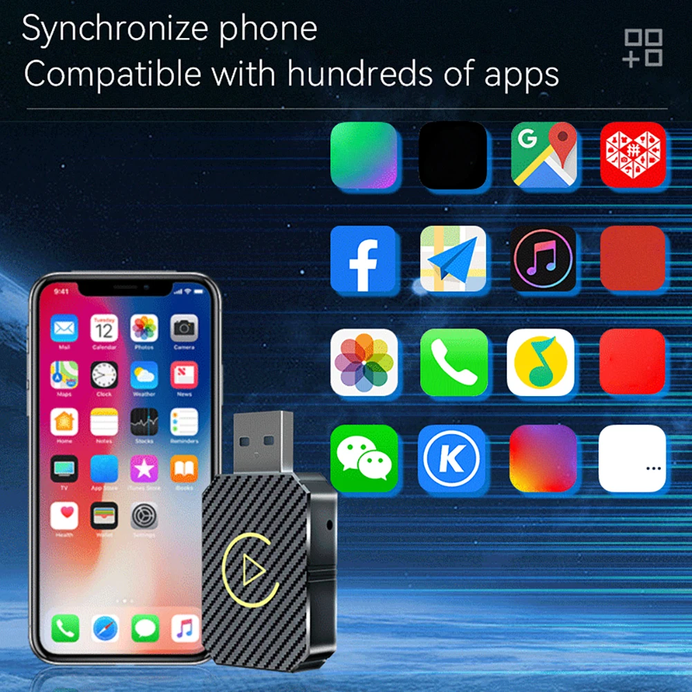 Wireless Carplay Android Auto Adapter Plug&Play USB Car Dongle BT Wireless Dongle for Wired CarPlay/Andriod Auto Cars