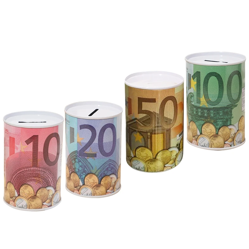 Piggy Bank Coin Bank Coin Holder Coin Saver 1PC European American Style Dollar Pattern Iron Piggy Bank Creative Coin Money Storage Jars Home Office Decoration Children Gift
