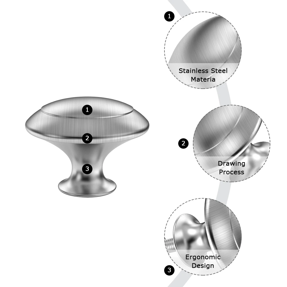 Furniture Handles 1/10/20/25Pcs Door Knobs Stainless Steel Drawer Cabinet Handles Kithcen Cupboard Pull Handles