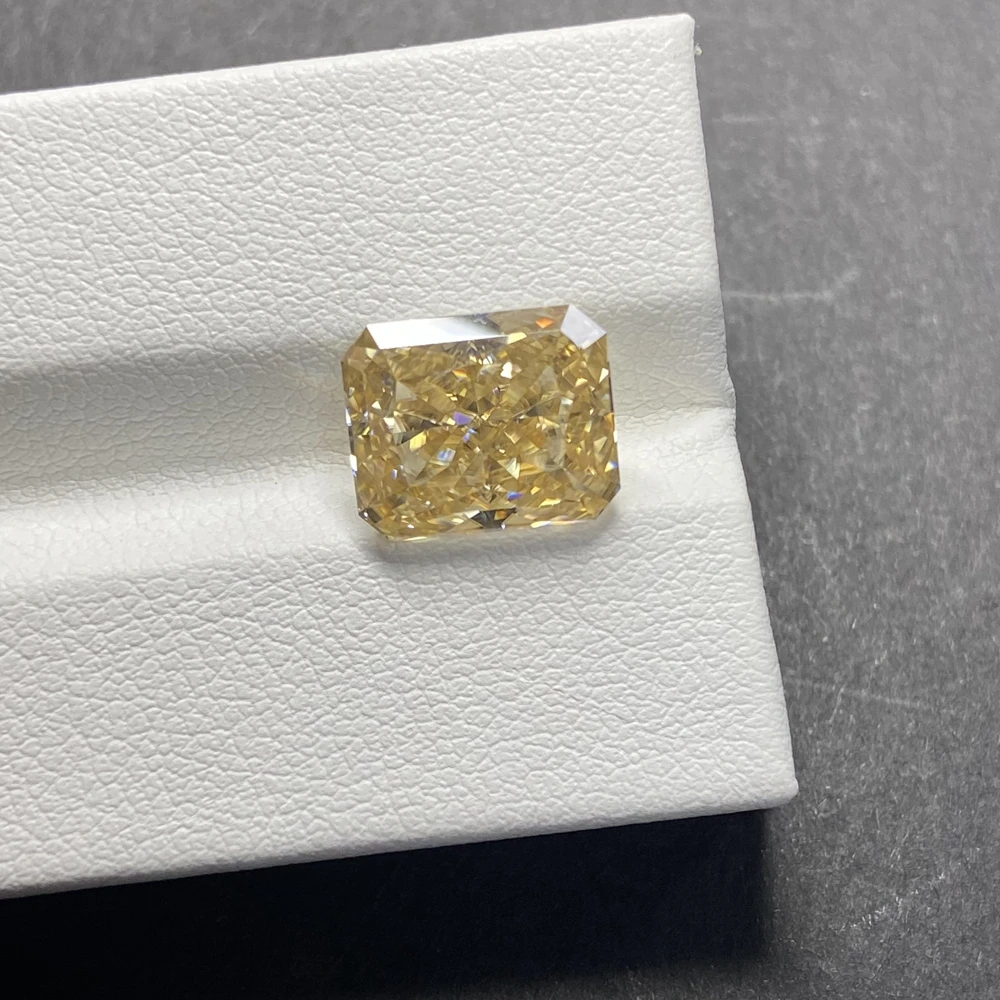 Yellow square Radient 3x5mm~10x14mm 1.0ct Small Sizes StoneCut Moissanite GRA Lab Diamond For Jewelry Making