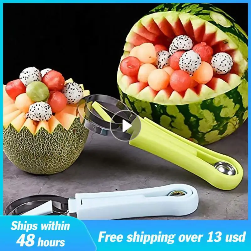 Fruit Ball Carving Knife Sharp Smooth Pulp Scoop Multifunction Stainless Steel + Food Grade Plastic Fruit Remover Kitchen Tools