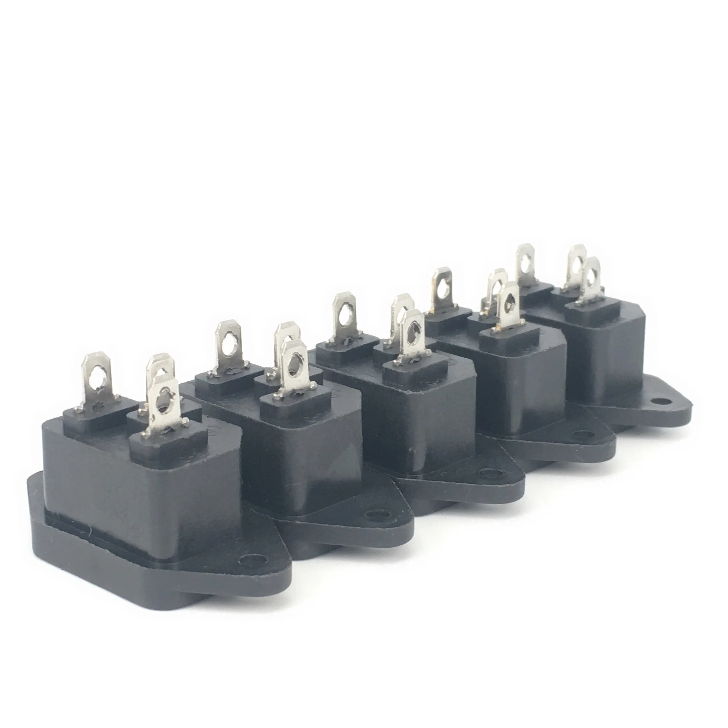 Hot 5 Pcs 3P IEC 320 C14 Male Plug Panel Power Inlet Sockets Connectors AC 250V 10A