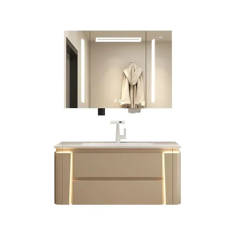 *Luxury Bathroom Cabinets With Ceramic Sink Intelligent Integrated Basin Intelligent Mirror Bathroom Washbasin Cabinet Vanity