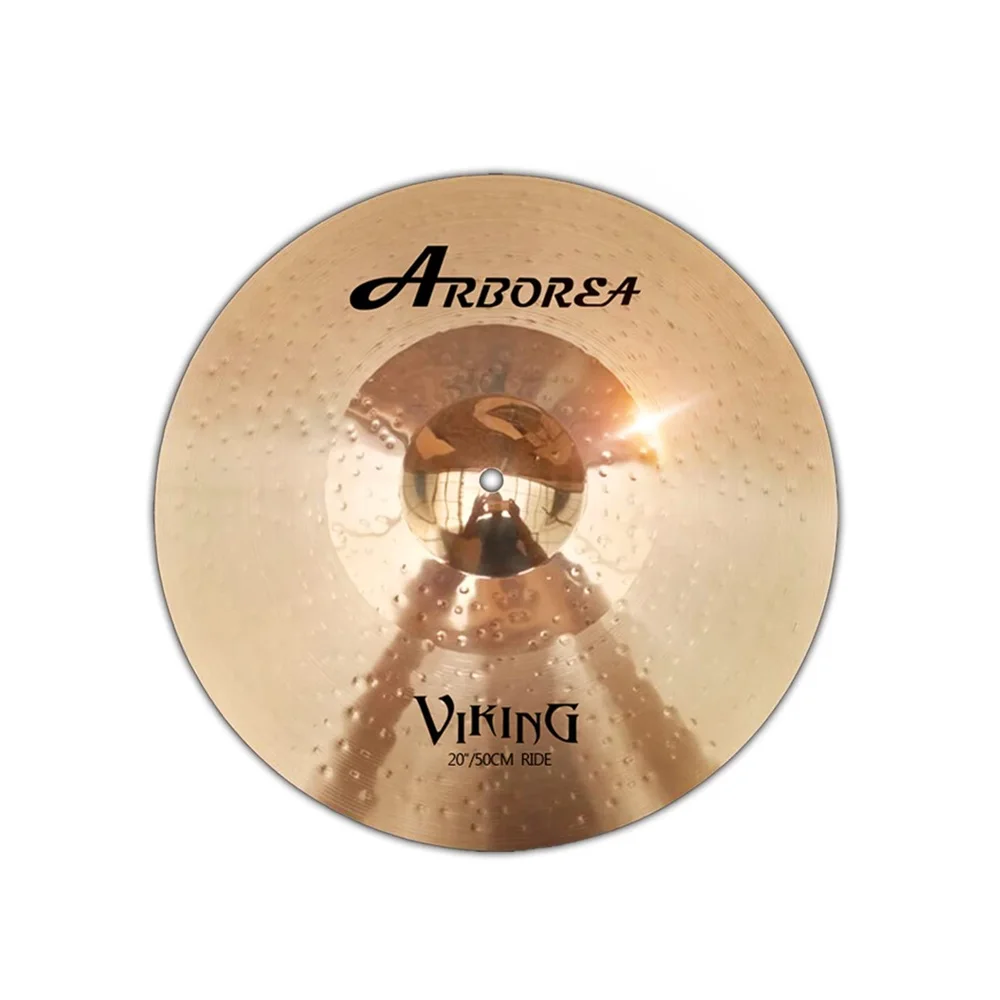 Arborea Drum Cymbal Pack B10 Viking Series 14"Hihats + 16"Crash + 18"Crash + 20"Ride + Cymbal Bag 5PCS Cymbal Set Percussion Instrument