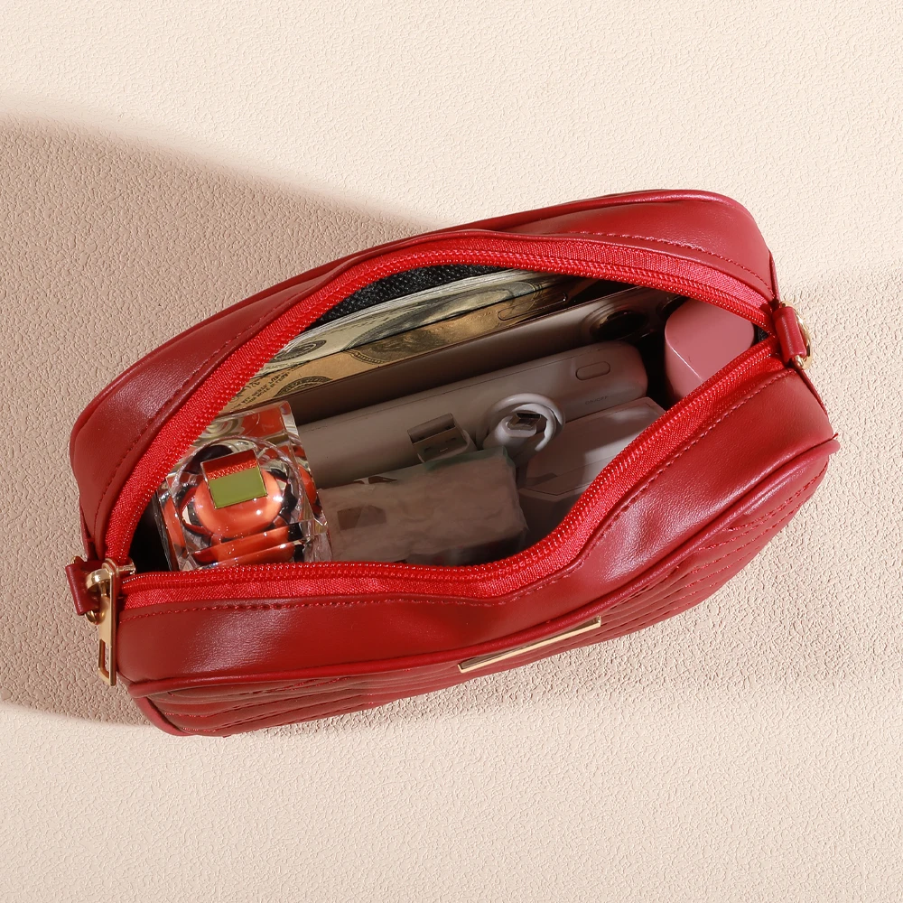 Shoulder Bag Square Quilted Detail Zipper Crossbody Bag For Women Classic All-Match Wallet