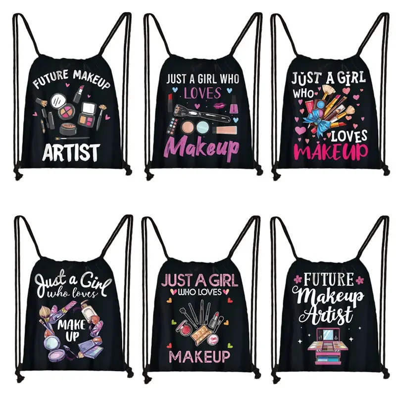 

Женский рюкзак с принтом для девушки, которая любит макияж, удобная сумка на шнурке, милый рюкзак с мягкой спинкой, женская обувь, сумки для хранения помад