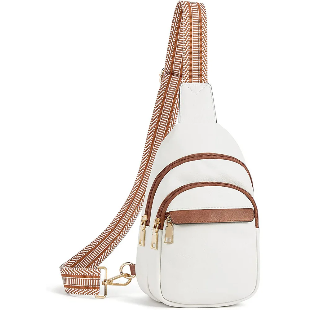 PU Women's Chest Bag Single Shoulder Crossbody Bag Large Capacity Backpack Girl's Shoulder
