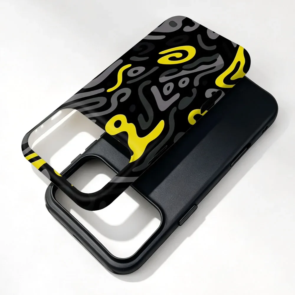 Vibrant Abstract Graffiti Magnetic Phone Case with 2-in-1 Film Shell Cover