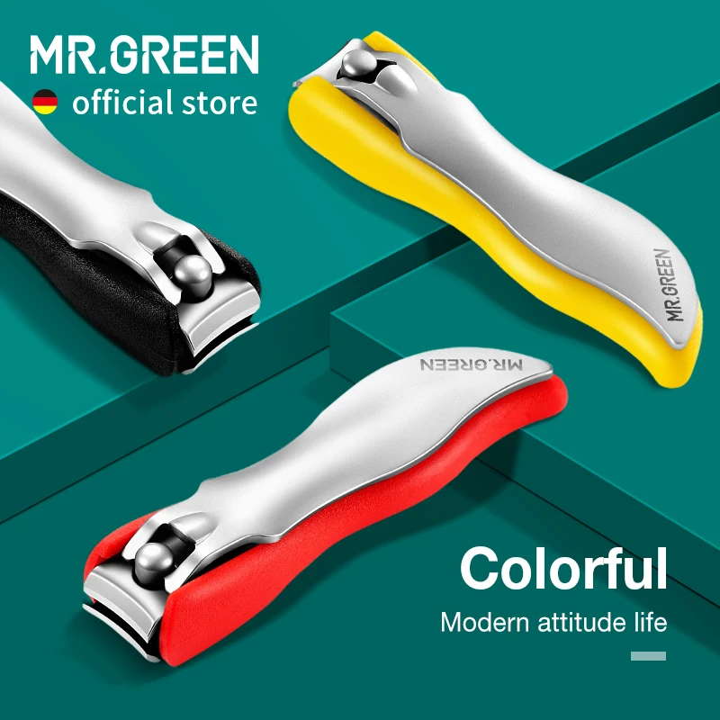 Nail Clippers MR.GREEN Colorful Nail Clippers Anti Splash Fingernail Cutter Detachable Design Stainless Steel Manicure Tools