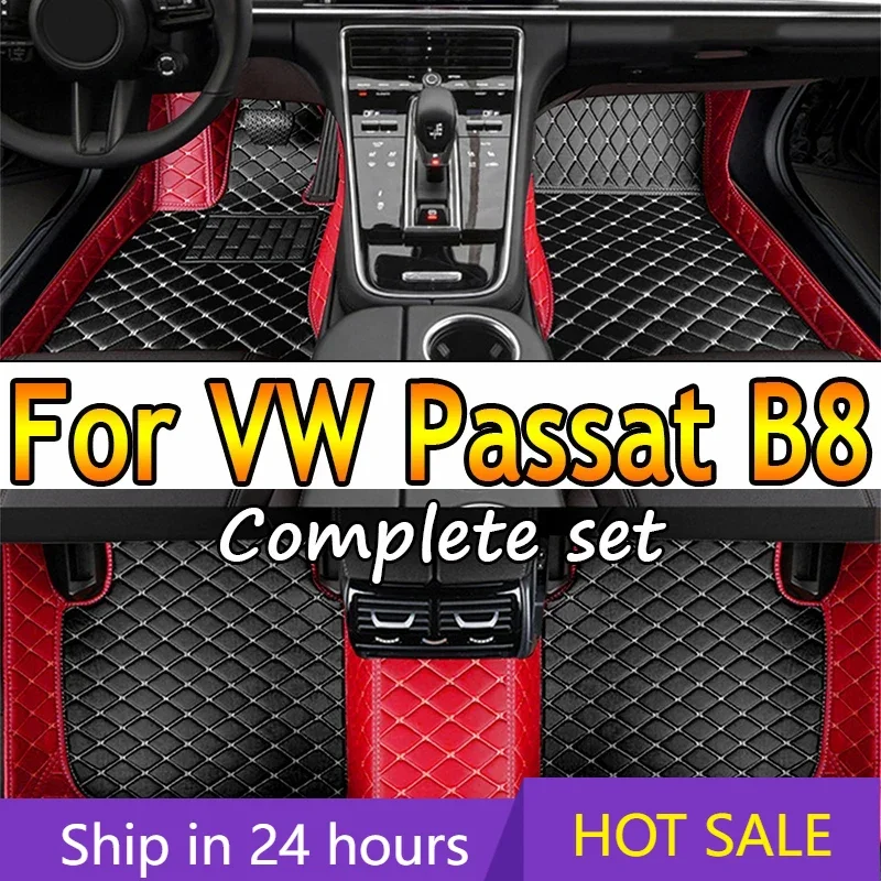 

Автомобильные коврики для VW Volkswagen Passat B8 GT 2015 ~ 2022, прочные защитные коврики, роскошные кожаные коврики, автомобильные аксессуары 2016