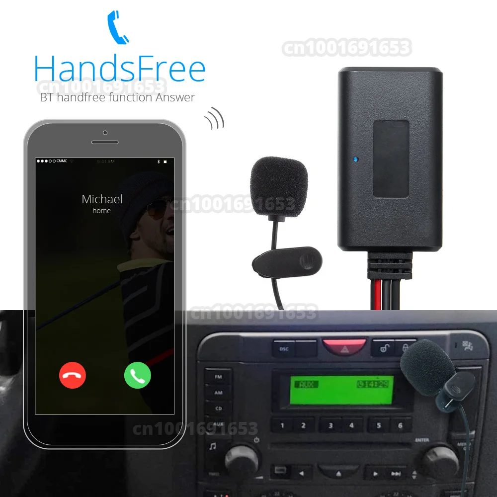 Автомобильный радиоприемник Bluetooth 5,0, аудио, 6 контактов, зеленый  разъем Aux In Jack, микрофонный адаптер, кабель для Land Rover Discovery 3  Freelander 2 | AliExpress