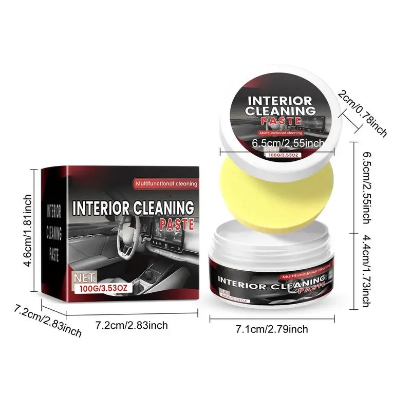 Car Refurbishment Agent Auto Interior No Wash Nourishing Paste Long-Term Protection Cleaning Tool For Carpets Door Panels Shoes 6