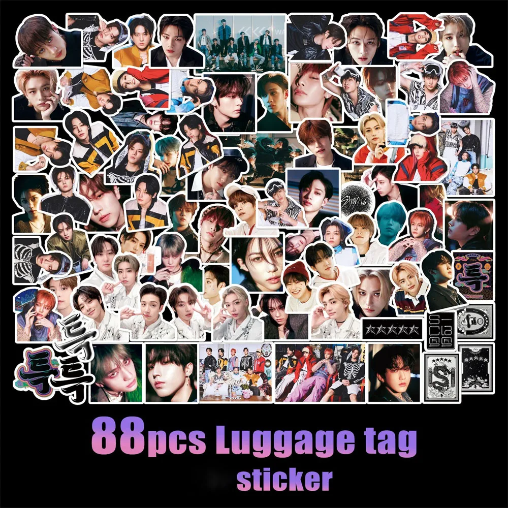 

88Pcs/Pack KPOP Stray Kids 5-Star Album Character Sticker BangChan Felix HyunJin Phone Cup Guitar DIY Stickers Fans Collection