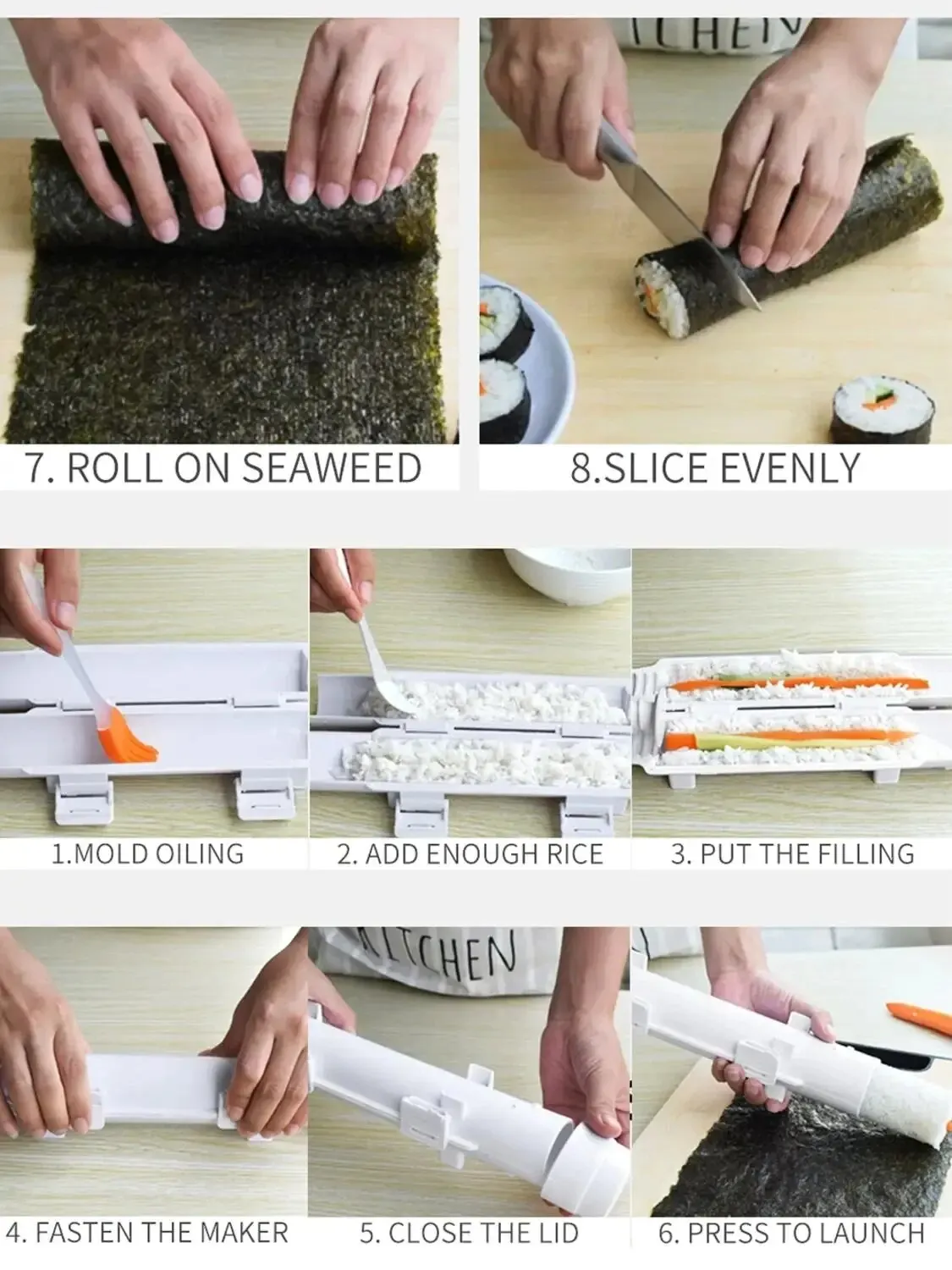 Sushi maker 1PC quick sushi maker roller rice mold vegetable meat rolling gadgets