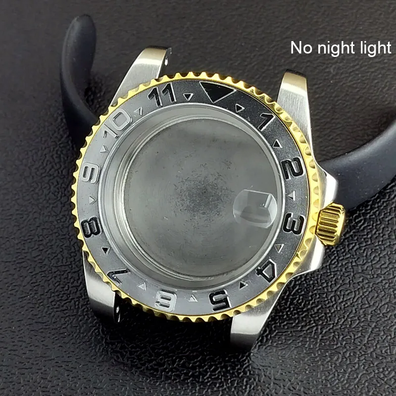 40MM Sapphire Glass GMT Bidirectional Rotation Watch Case with Accessories
