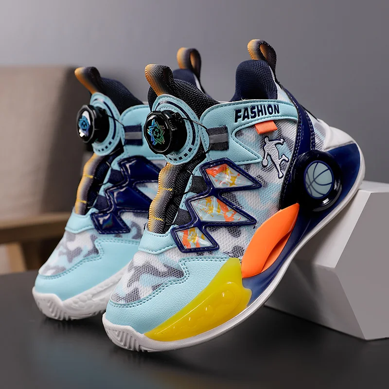 Description Picture 3 of itemChildren's Basketball Shoes High-top Non-slip Field Training Sports Shoes Breathable Outdoor Sports Kids Sneakers