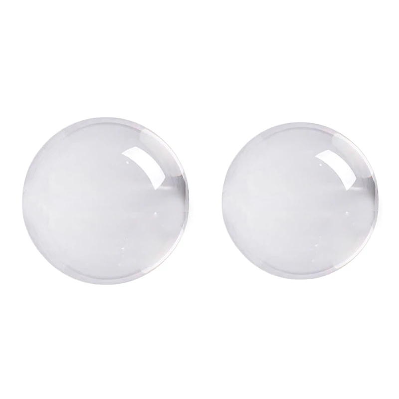 

2Pcs Transparent Color Glass Crystal Ball Healing Sphere Photography Props Ball Decor 50Mm & 40Mm