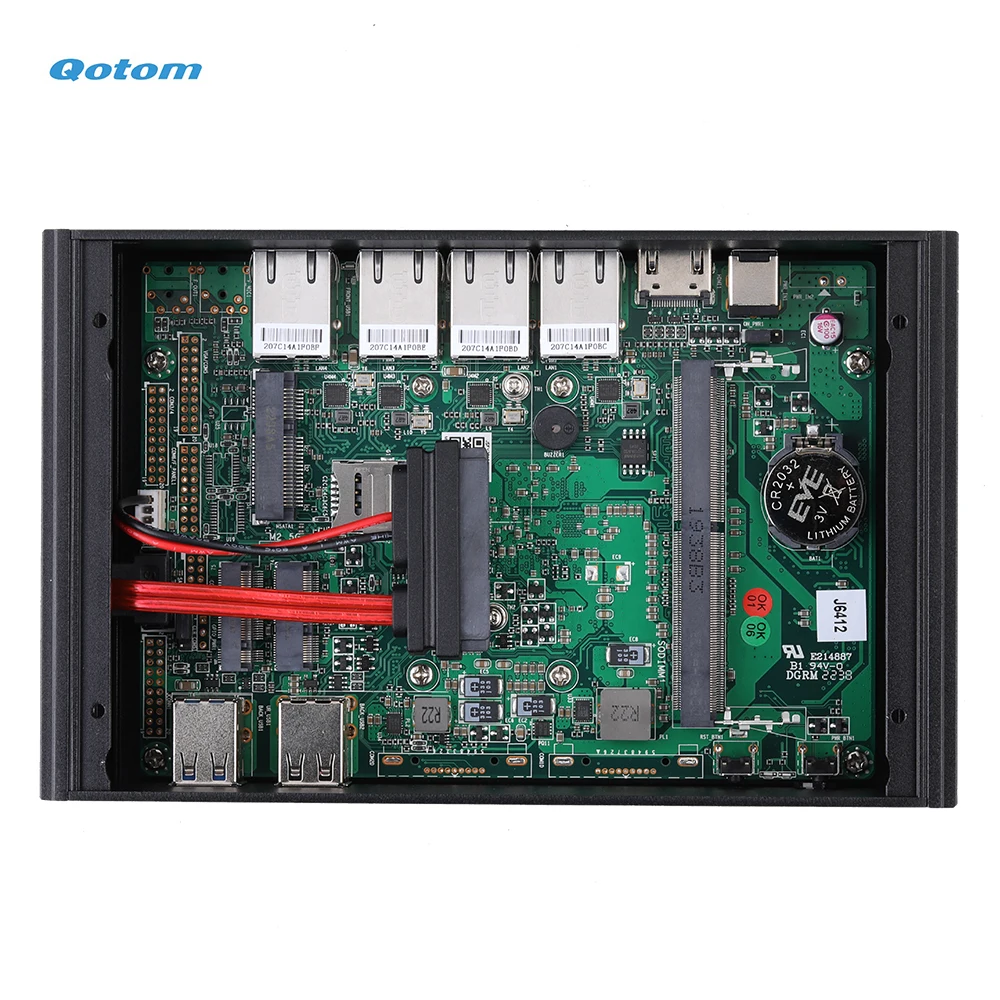 Qotom Mini PC J6412 Quad Core 2.0 GHz 4x Realtek Gigabit LAN Pfsense Untangle OPNsense Router Firewall 4