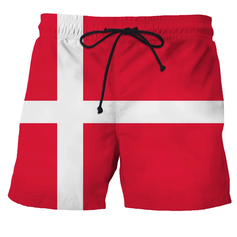 England Britain Flag Graphic Beach Shorts Men 3D Print Spanish Emblem Board Shorts Swimsuit Summer Swim Trunks Cool Kids Shorts 6