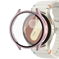 Matte Hard PC & Tempered Glass Full Protective Cover Bumper for Galaxy Watch - 40mm/44mm (Rose Gold)