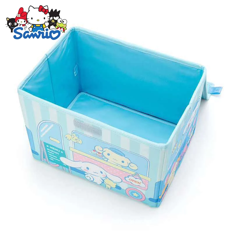 Sanrio Cartoon Non-woven Folding Storage Box Melody Cinnamoroll Desktop Organizer Box Cartoon Stationery Sundry Storage Supplies
