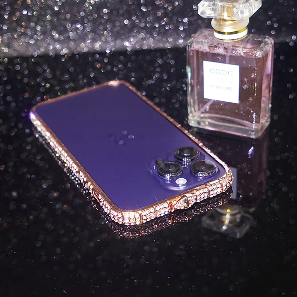 iPhone Case Phone Case Glossy Rhinestone Bumper Case for iPhone 15 14 13 12 Pro Max