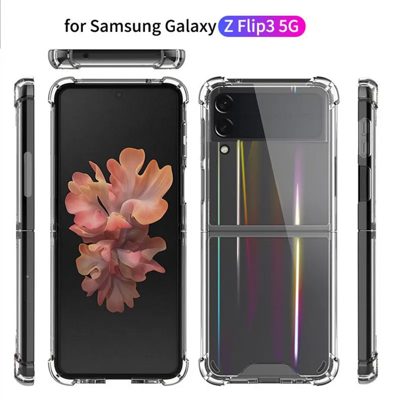 samsung galaxy z flip 3 5g case Transparent Clear Phone Case for Samsung Galaxy Z Flip 3 5G Samsung Z Flip4 Zflip3 Full Protective Shockproof Cover Z Flip 1 2 samsung galaxy z flip 3 5g case