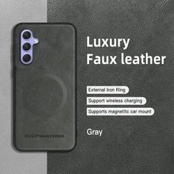Luxury Leather Phone Cover - Premium Protection and Style for Samsung A37 (5G) (GRAY)
