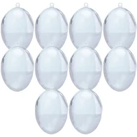 10 Pcs Egg Decoration Box Clear Fillable Ball Transparent Pendants Easter Party Supply Plastic 1