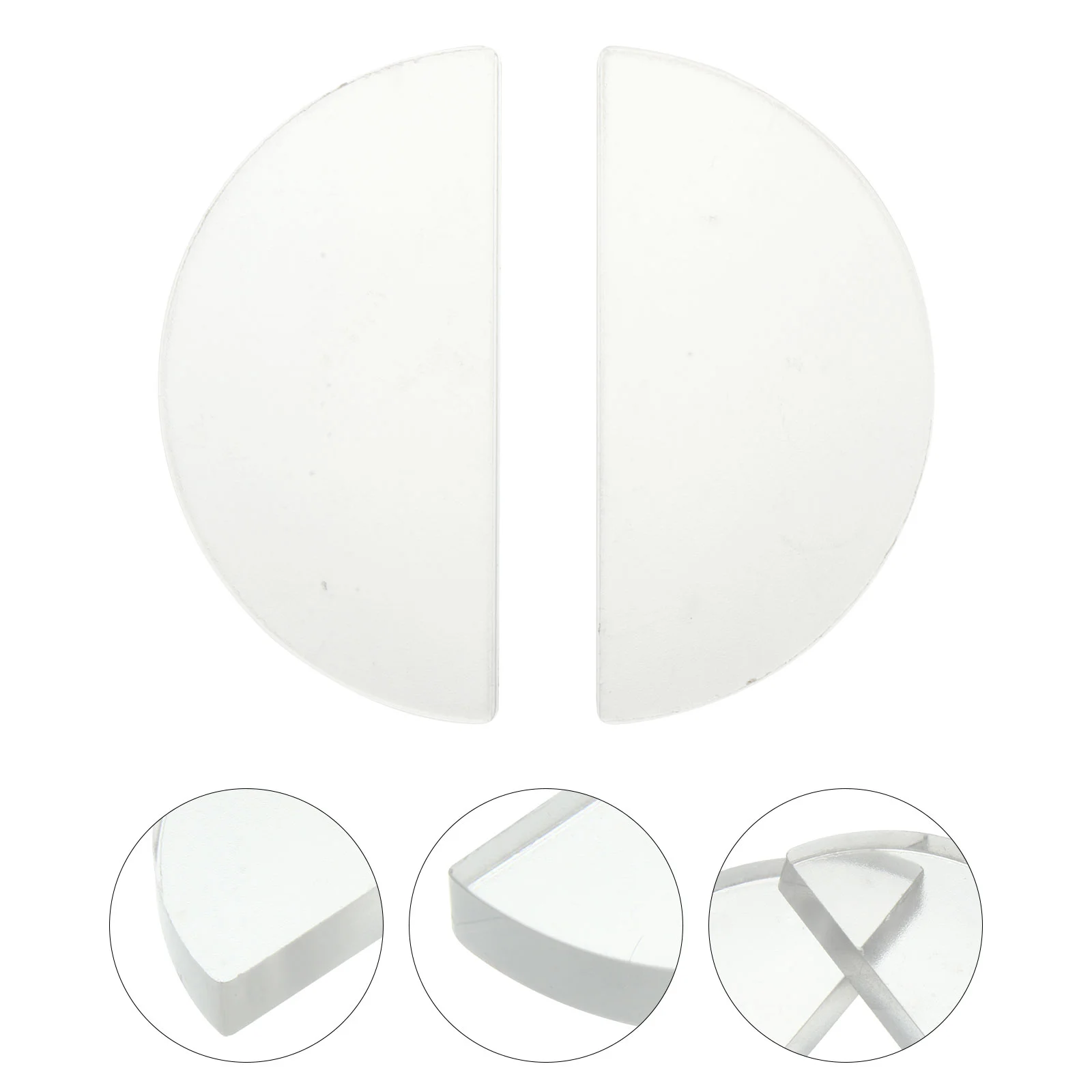 Optical Lens Physical Glass Physics Teaching Aids Equipment Convex Semicircular 3 PCS