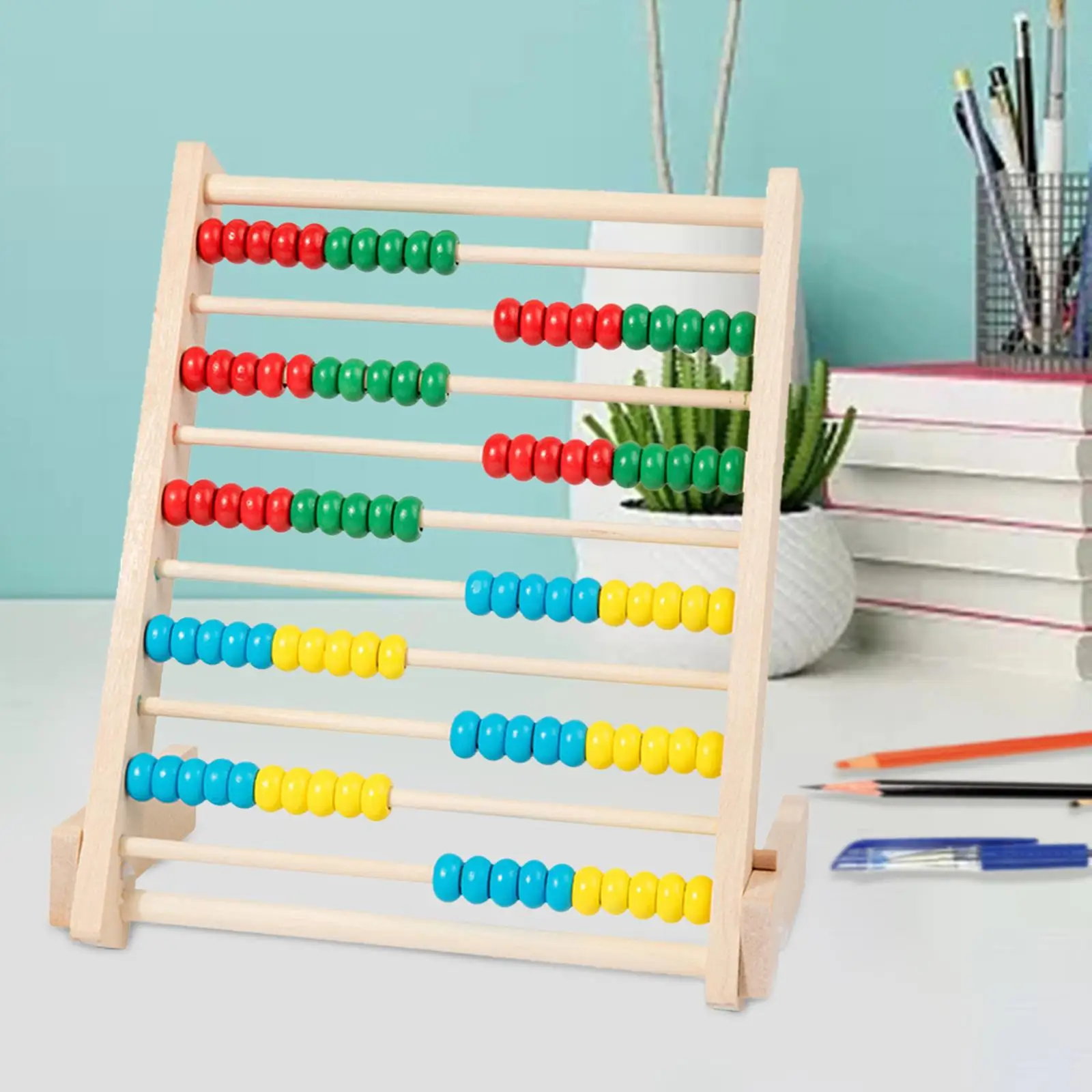 

Montessori Toy Colorful Beads Counter Numbers Calculation Stand Wooden Abacus for Bedroom Birthday Presents Home Use Girls