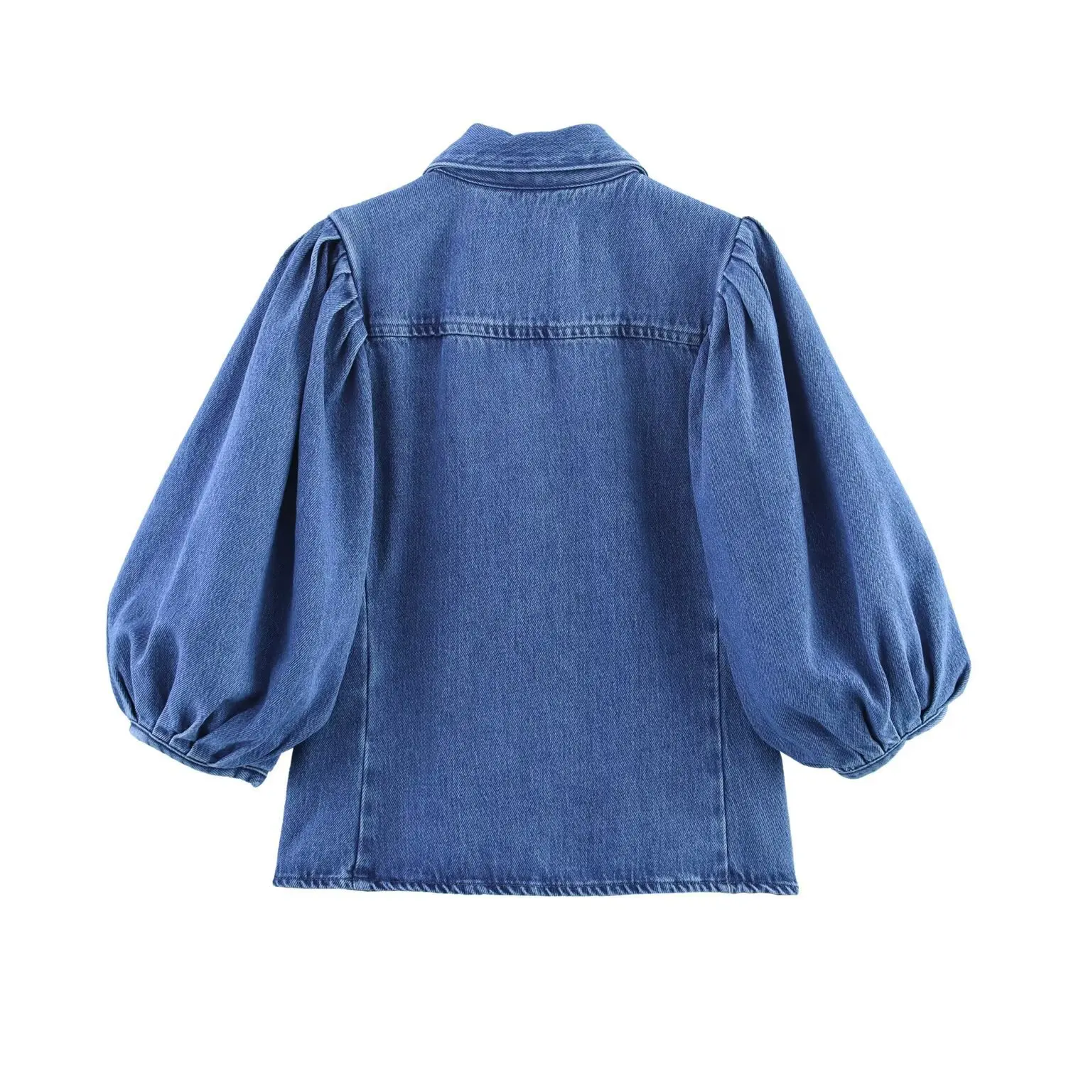 Camicia Jeans Donna Estiva A Maniche Corte - Colletto Rovesciato, Tasca Sul Petto, Vestibilità Oversize (S/M/L/XL), 95% Rayon - 6