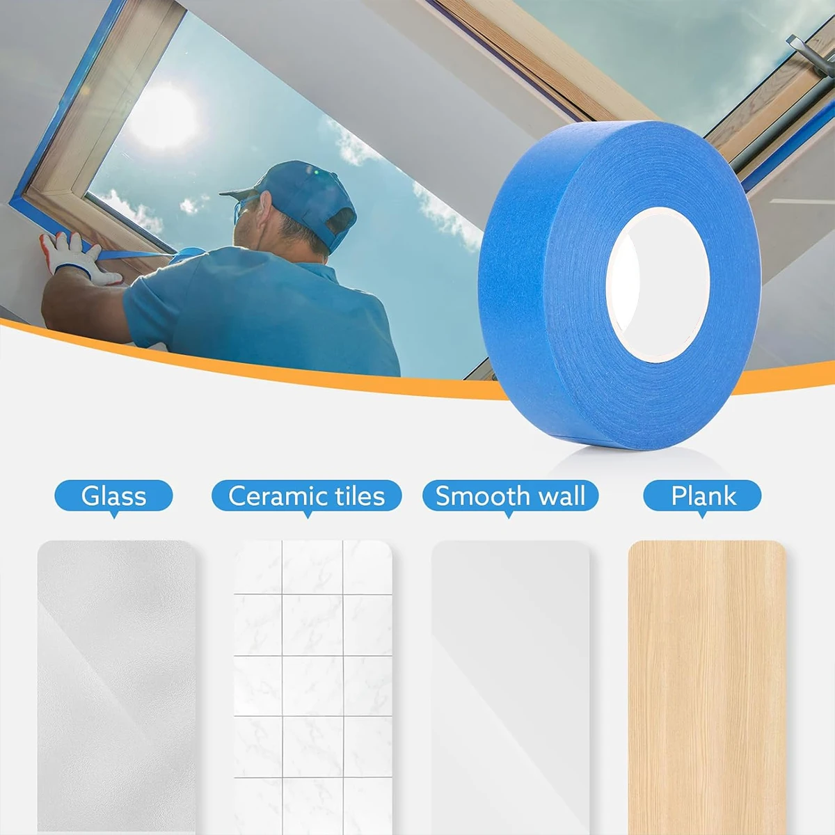 1/3/5롤 블루 페인터스 마스킹 테이프, 잔여물 없이 쉽게 떼어낼 수 있는 DIY 공예 페인팅 테이프 24mm*50m 롤 (선택 가능)