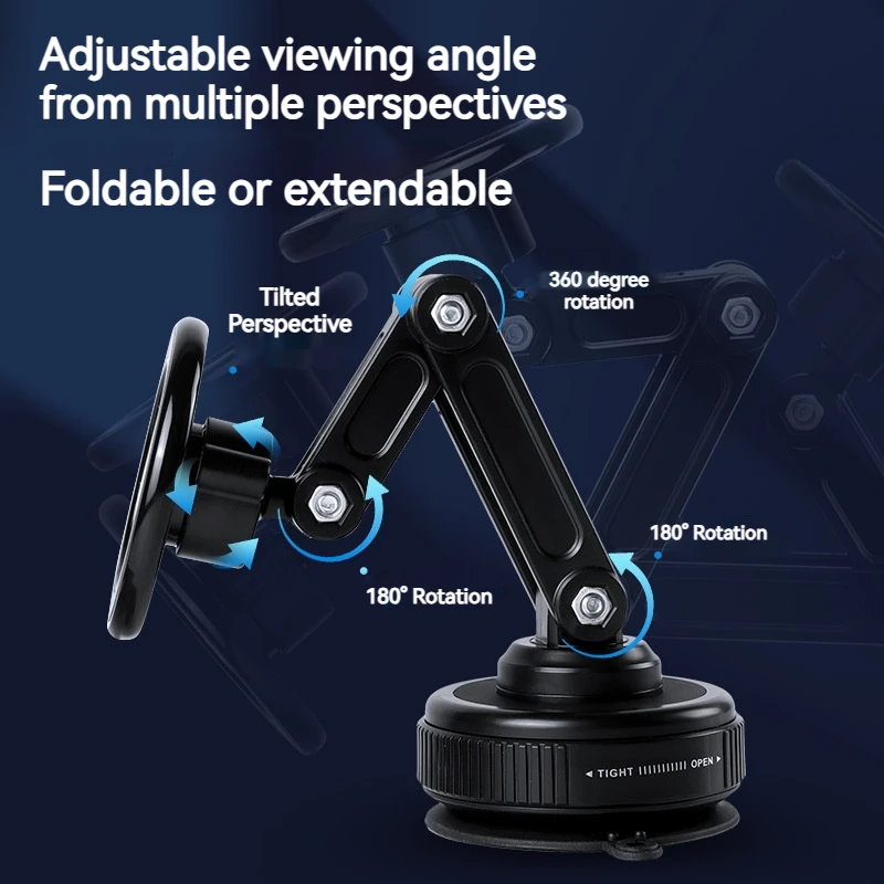 Universal Foldable 360° Magnetic Phone Holder with Suction Cup