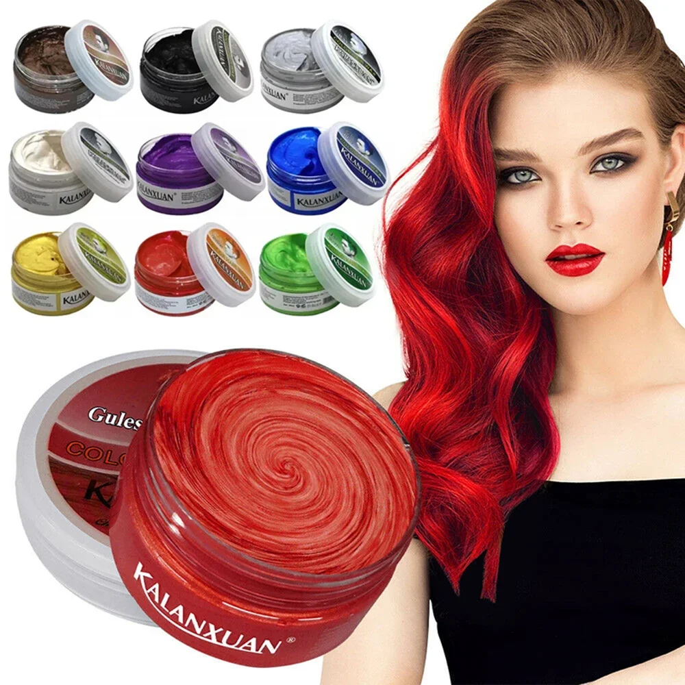 Washable Convenient Coloring Mud Hairstyle Tool Disposable Hair Coloring Mud Multicolored Hair Dye Cream Non-Greasy Styling Wax