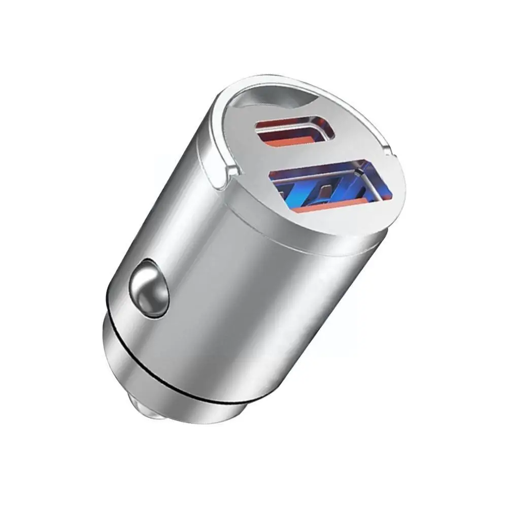 

USB C Car Charger Hidden Mini Metal Super Fast Charging Socket 12v Recessed Adapter Usb O9J1