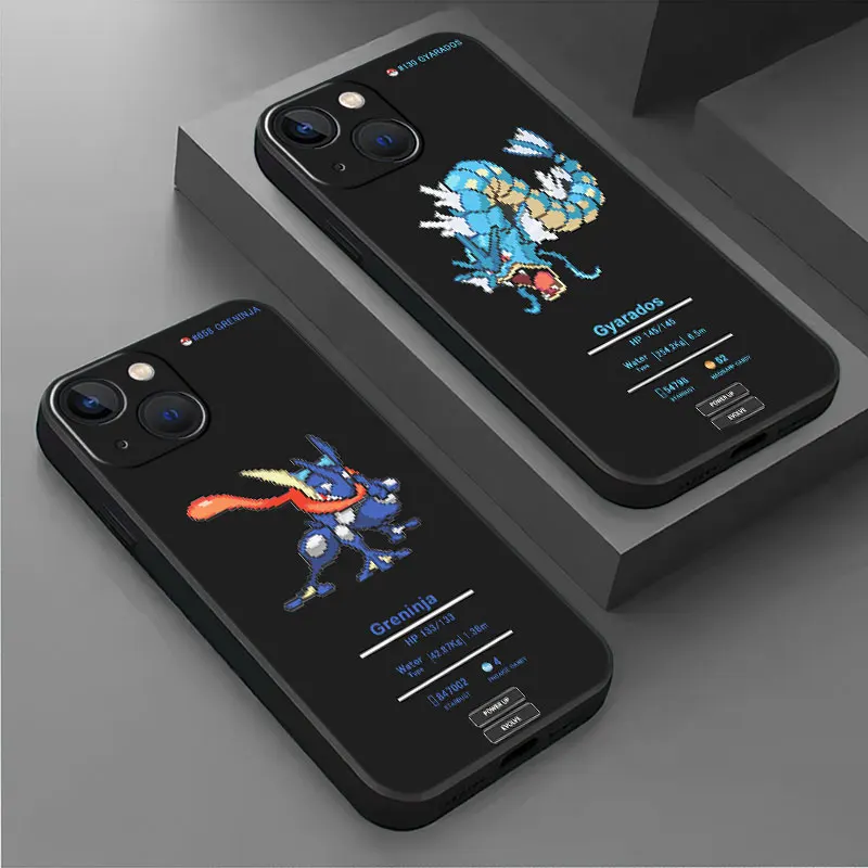 Custodie Per Telefoni Per Iphone 11 15 Pro Max 8 Xs 12 14 7 Plus Se 13 6S Xs Max 12 13Mini Black Fundas Cover Pixel Cute Greninja Gyarados