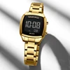 NAVIFORCE New Ladies Electronic Watches Stainless Steel Waterproof Women's Wrist Watch LCD Digital Display Luminous Female Clock