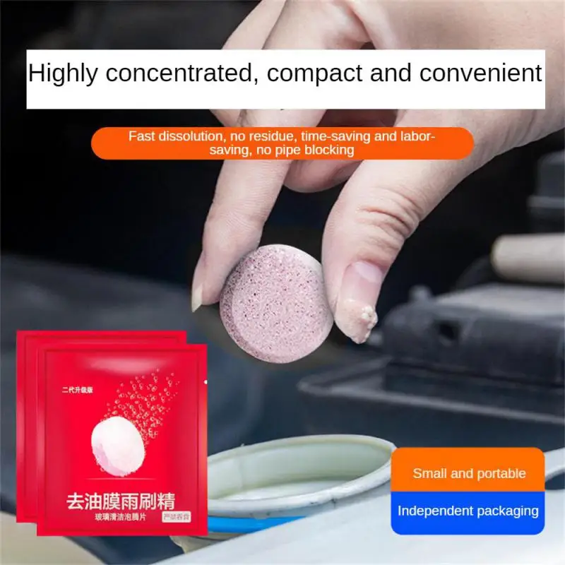 

2023 Car Windshield Cleaner Oil Film Remover Strong Cleaning Effervescent Tablets Windscreen Wiper Automobile Solid Washer