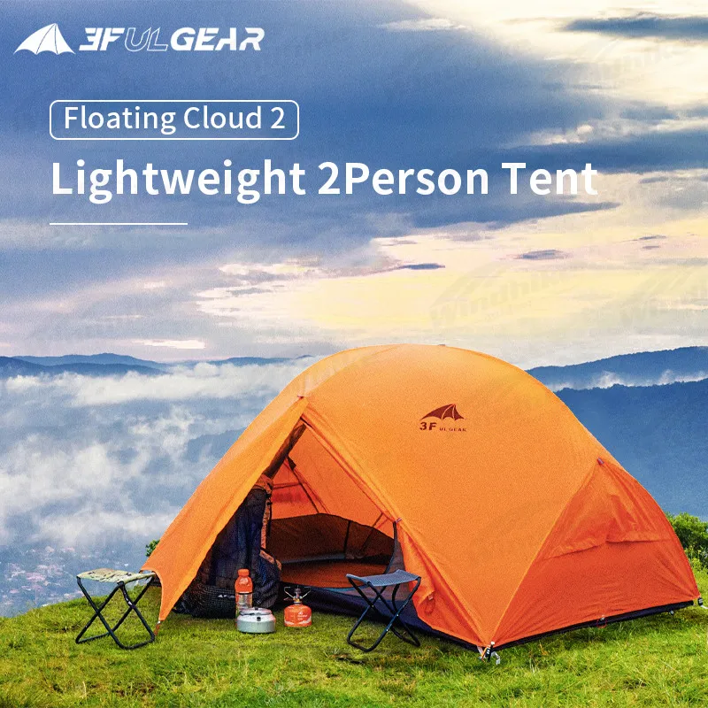 

3F UL GEAR Floating Cloud 2 Lightweight Double Layer Tent 2 Persons Camping Outdoor Portable 15D/210T Waterproof Windproof 3In1