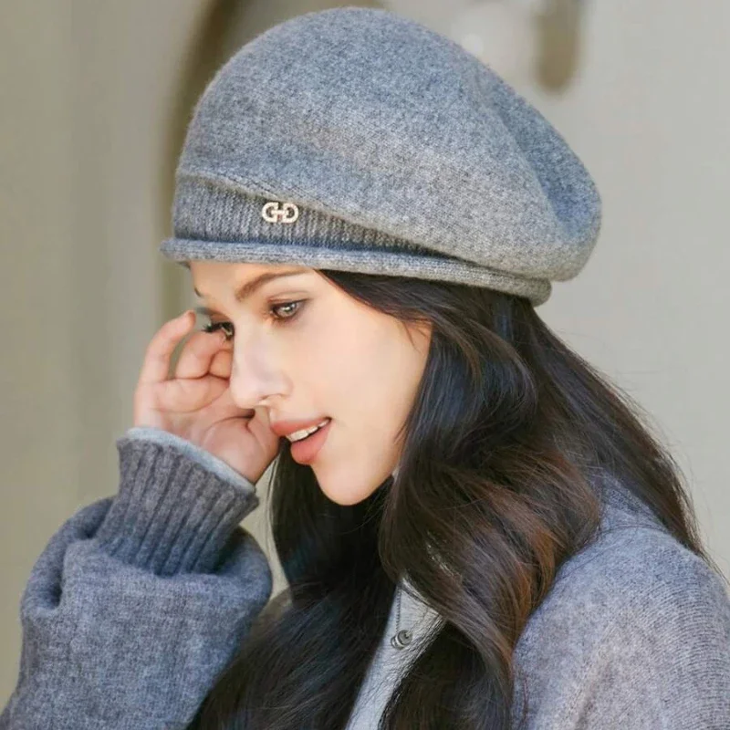 Hot Sale Autumn Winter Simple Premium Feel Sweet Cool Versatile British Painter Style Beret Warm Windproof Mushroom Hat Elegant_voghion.com