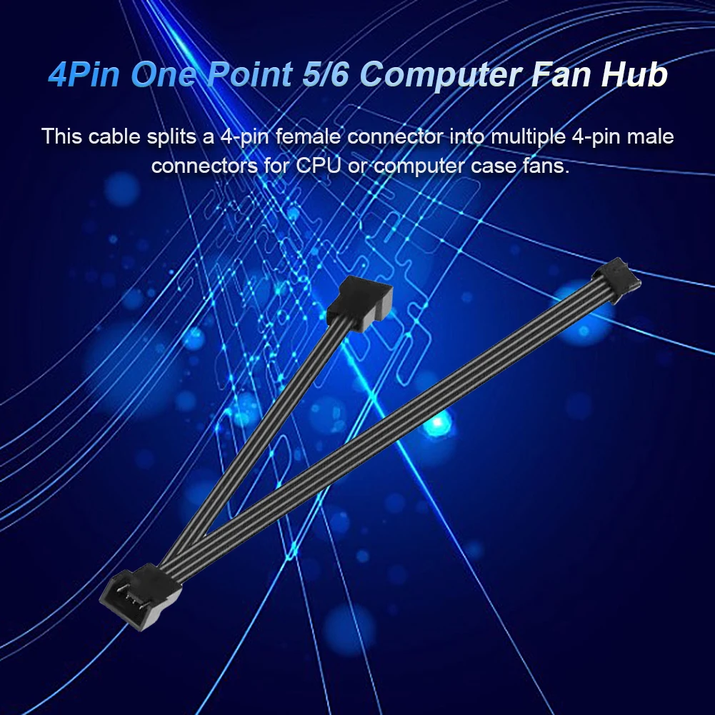 Portable PWM Splitter 5/6 Ways Fan PWM Splitter Female To Male Extension Cable Connector PVC Insulation Material for PC Case Fan