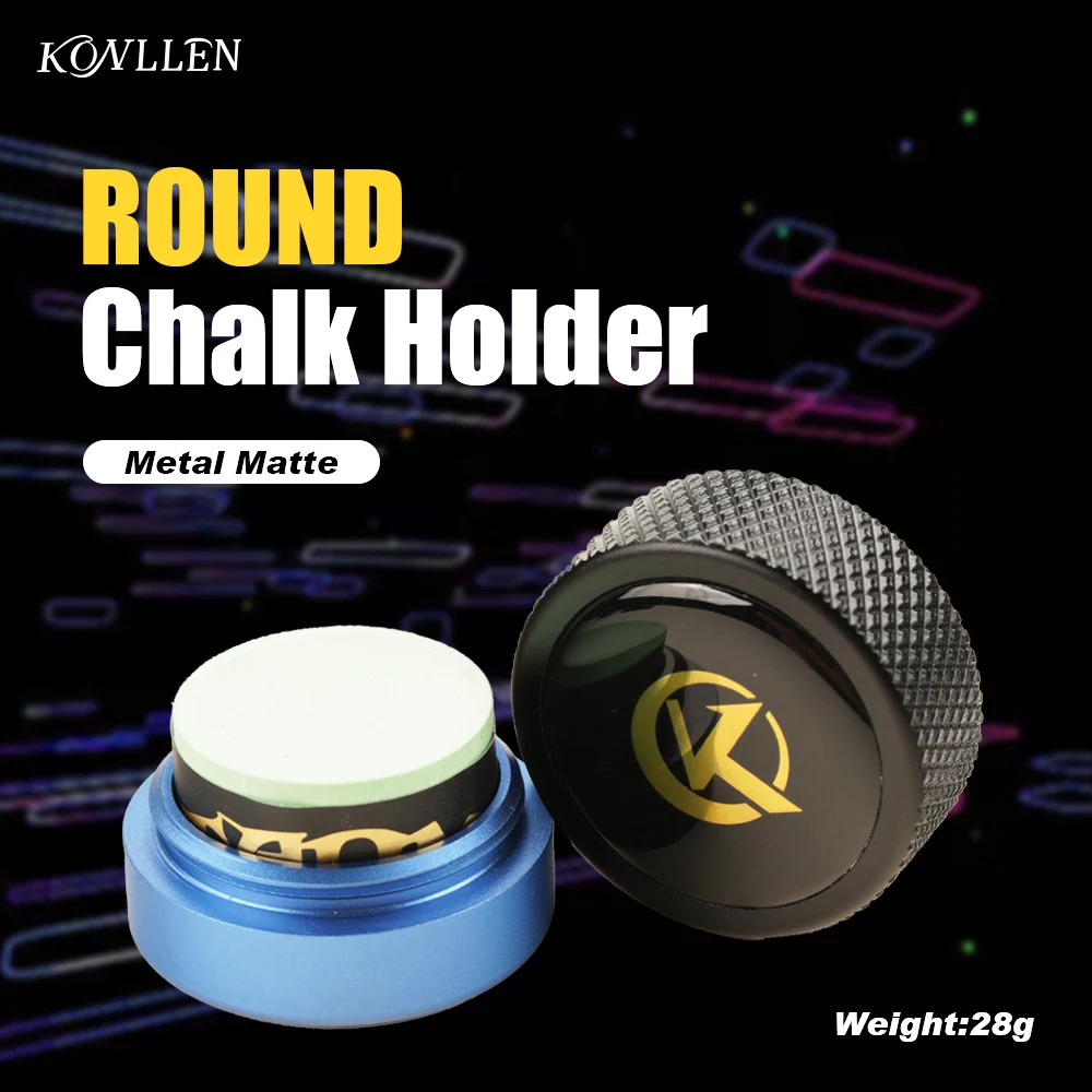 KONLLENRoundPoolCueTaomChalkHolderPortableMetalCueChalk