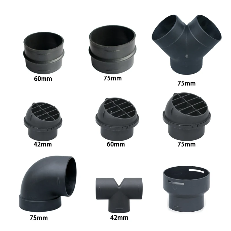 Heater Duct Connector 42/60/75mm Car Heater Duct Pipe Joiner Straight Joint Hose Tube for Eberspacher or Webasto