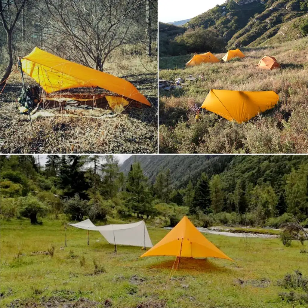 Ultraleve Dupla Face Revestimento De Silicone Tenda, Flysheet Tenda, à prova d'água 20D, Nylon Camping Shelter, Canopy Rainfly, Leve Tarp, 310g