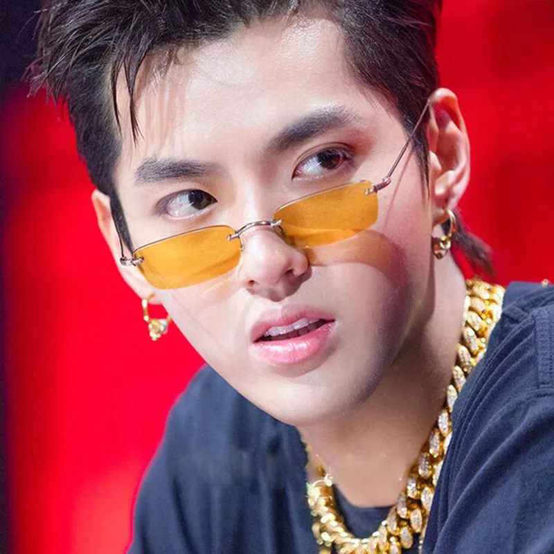 

Luxury Brand Rectangle Sunglasses Women Men 2021 Rimless Square Sun Glasses For Ladies Zonnebril Dames Vrouwen Bril Eyewear