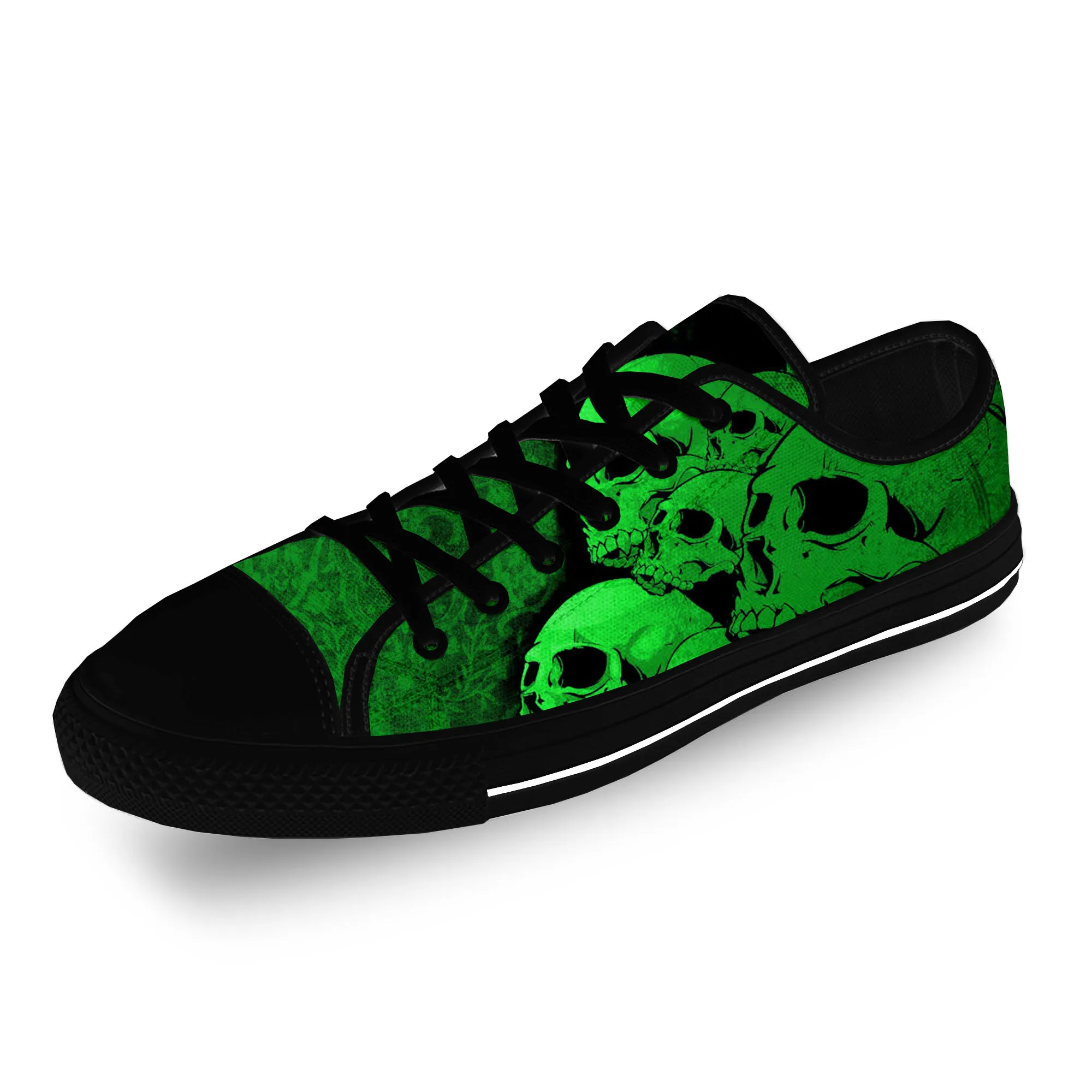

SKull Skeleton PAisley Horror Halloween Casual Cloth 3D Print Low Top Canvas Fashion Shoes Men Women Breathable Sneakers